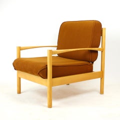 Eleganter Loungesessel aus Eiche, Tschechoslowakei 1960er Jahre, 4 Stück verfügbar