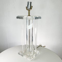 Elegant Lucite Table Lamp Style of Charles Hollis Jones 1960s Regency Modern