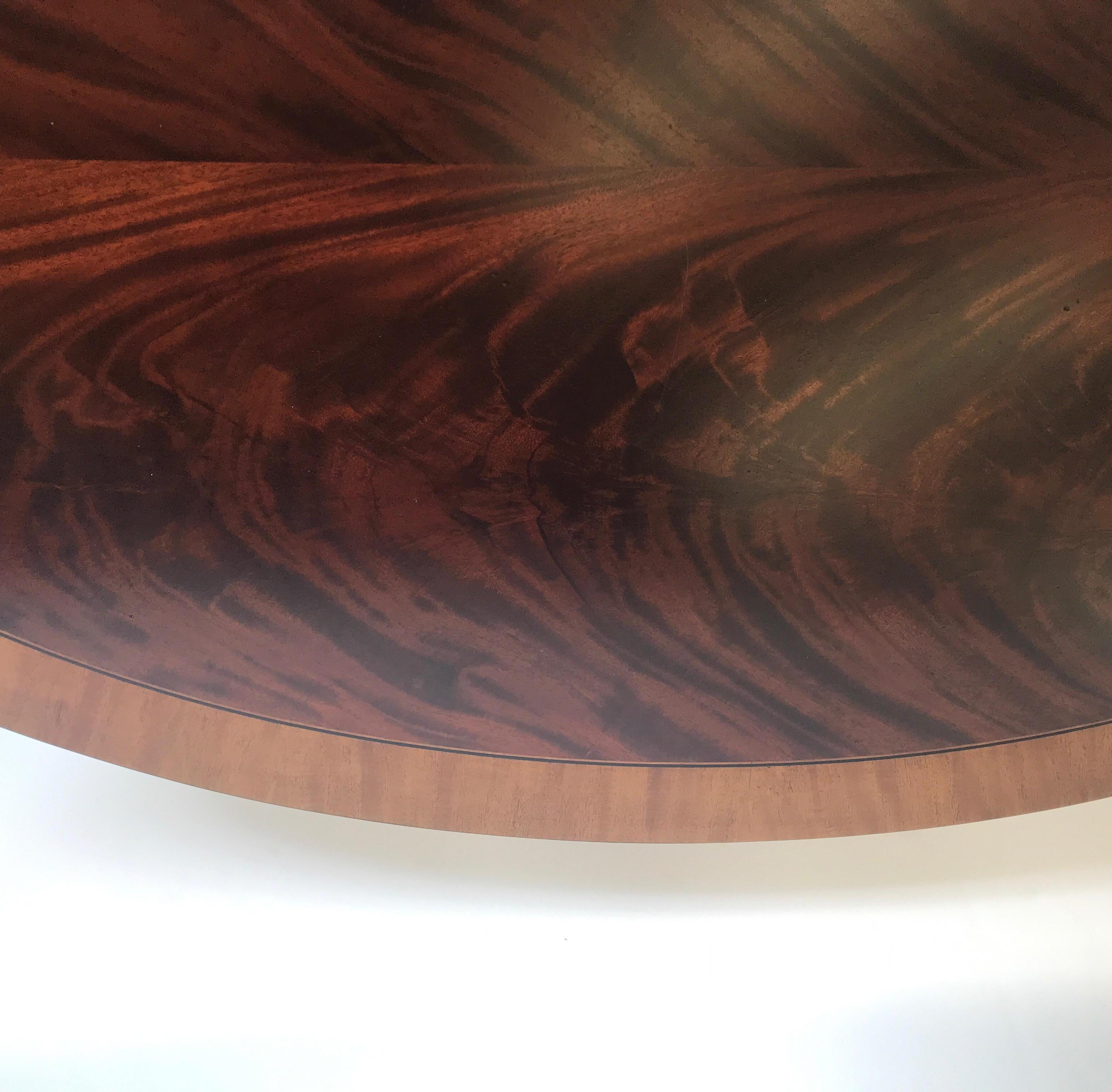 Elegant Mahogany and Satinwood Oval Cocktail Table 2