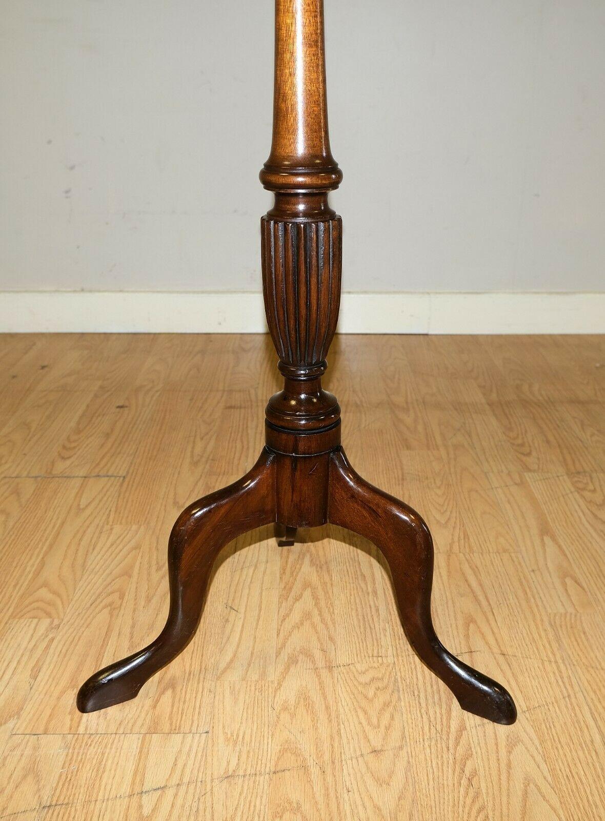 English Elegant Hardwood Antique Tripod Torchere Jardiniere Plant Stand Table For Sale