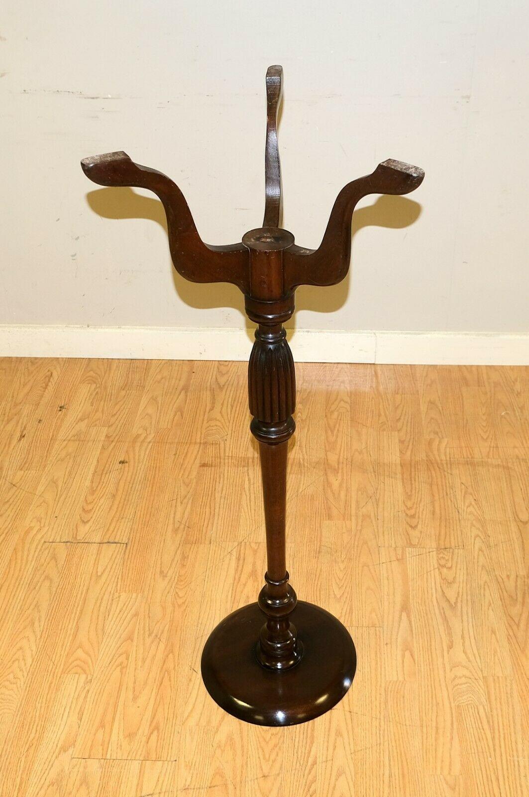 Elegant Hardwood Antique Tripod Torchere Jardiniere Plant Stand Table For Sale 2