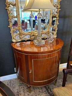 Elegant Mahogany Demilune Cabinet by Kindel