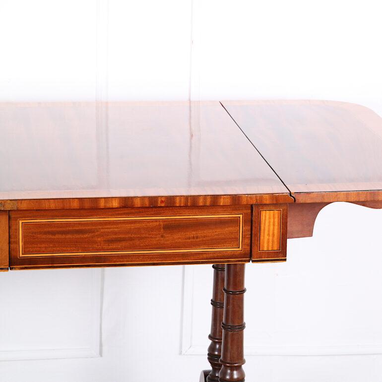 Elegant Mahogany Inlaid Sofa Table on Saber Legs from Paris, C.1860 4