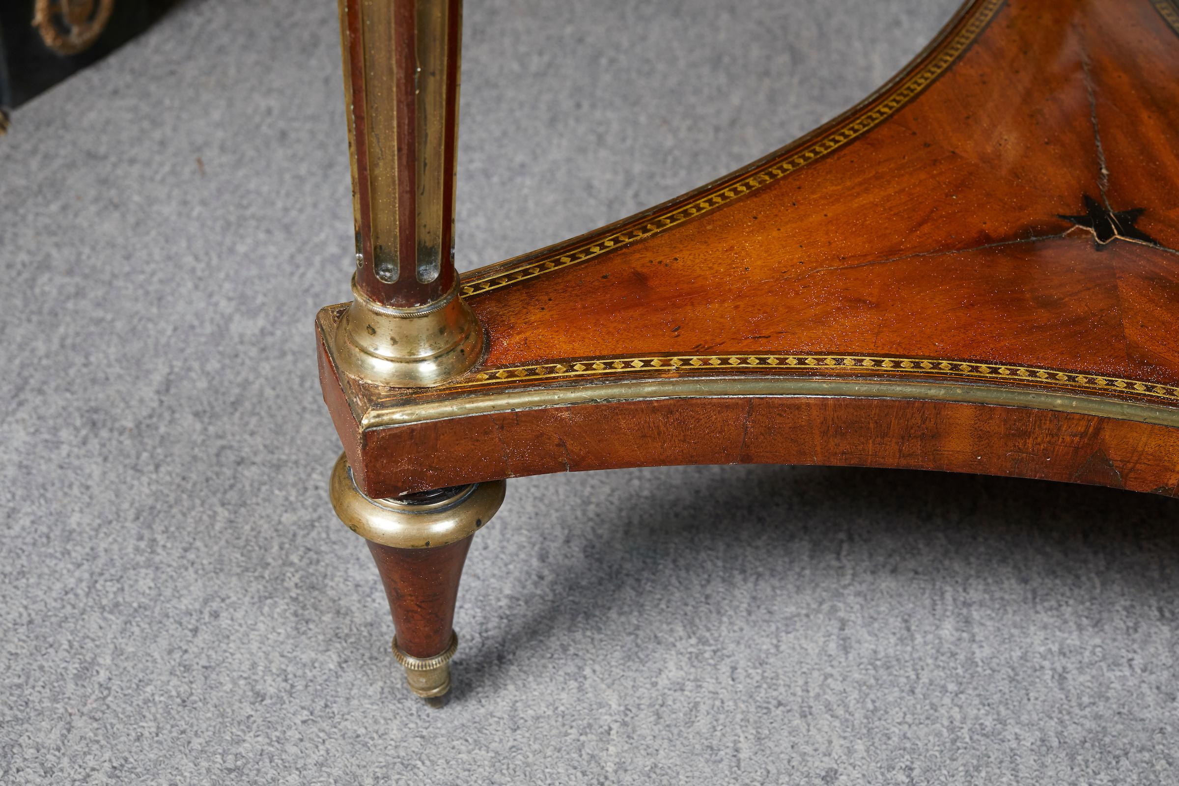 Late 18th Century Elegant Mahogany Louis XVI Period Gueridon with Marble Top