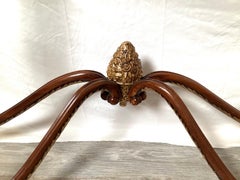 Elegant Mahogany Maitland Smith Scalloped Edge Console Demilune Table