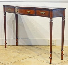 Elegant Mahogany Sheraton Style Bench Made One Drawer Console Table