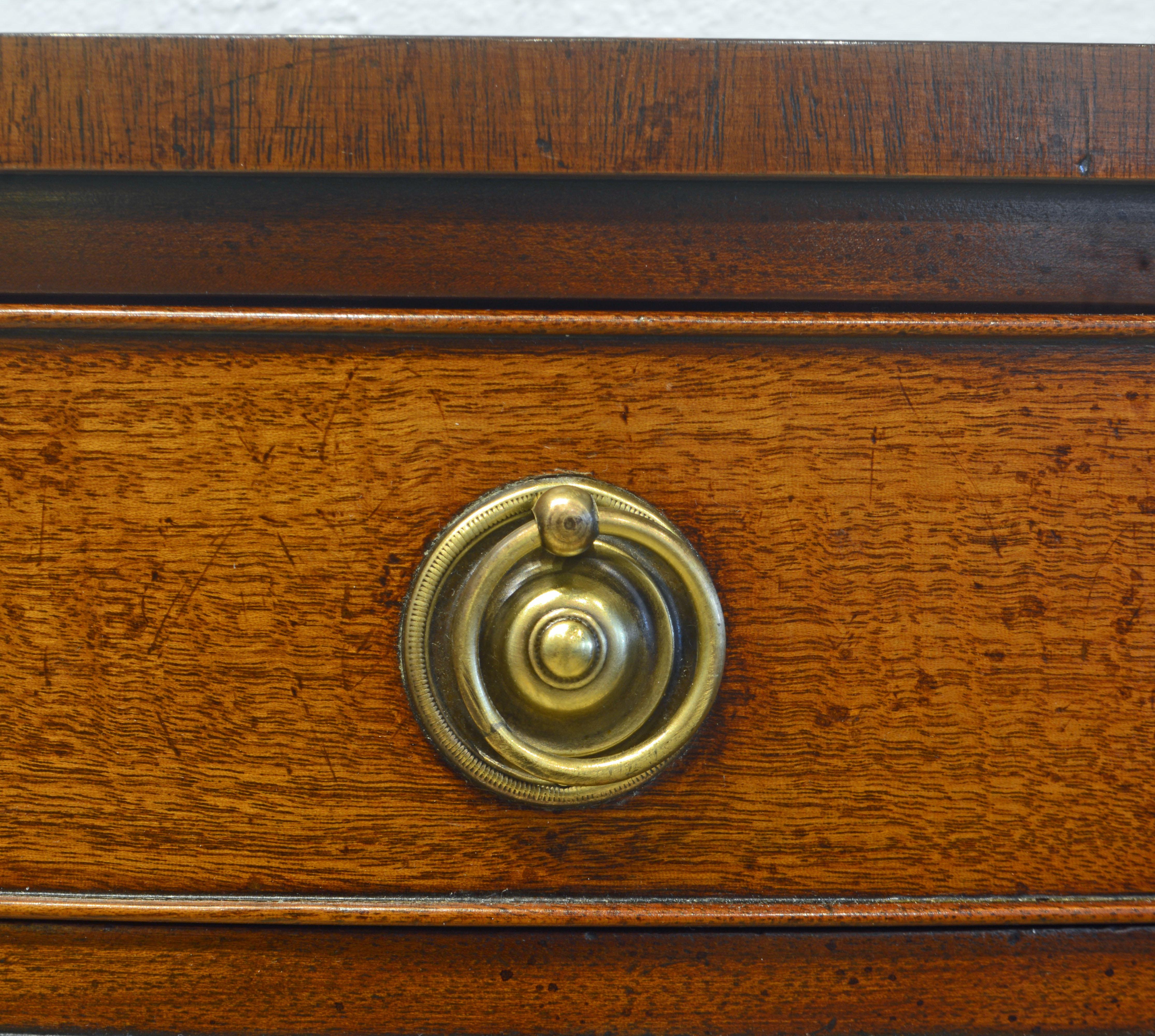 Bronze Elegant Mahogany Sheraton Style Bench Made One Drawer Console Table