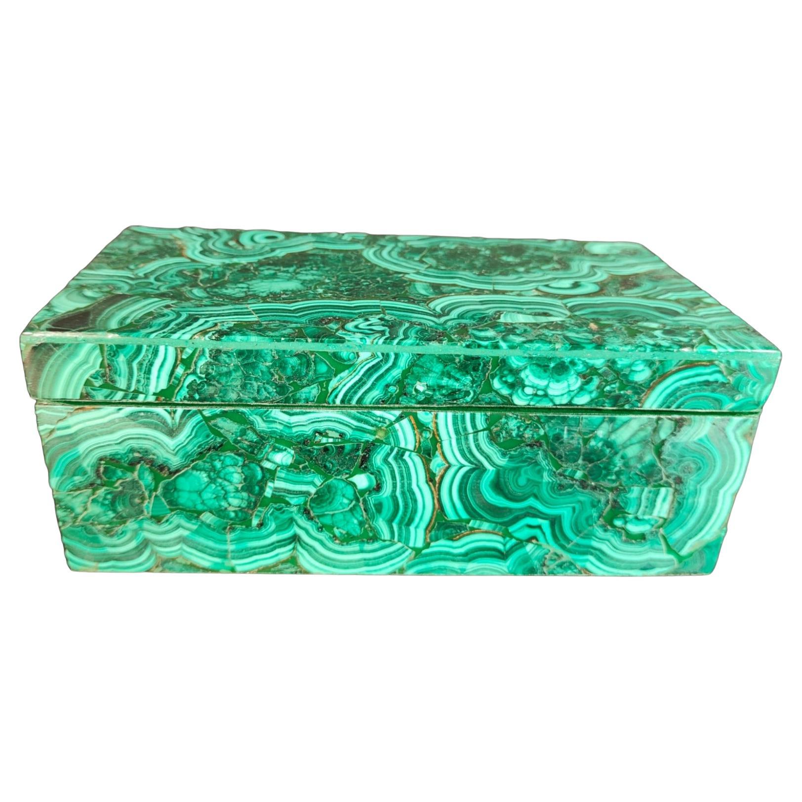 Elegant Malachite Box from the 50s 20th Century For Sale