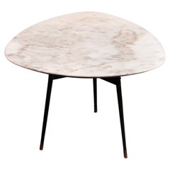 Elegant Marble and Brass Accent Table – Chic Small Coffee or Side Table