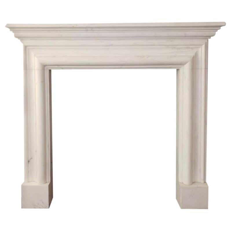 Elegant Marble Bolection Fireplace Surround in the Manner of Louis XVI