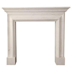 Vintage Elegant Marble Bolection Fireplace Surround in the Manner of Louis XVI