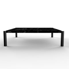 Elegant Marble Center Table Black Marquina Marble & Metal Joaquín Moll Spain Lux