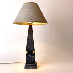 Elegant Marble Table Lamp in the shape of an Obelisk