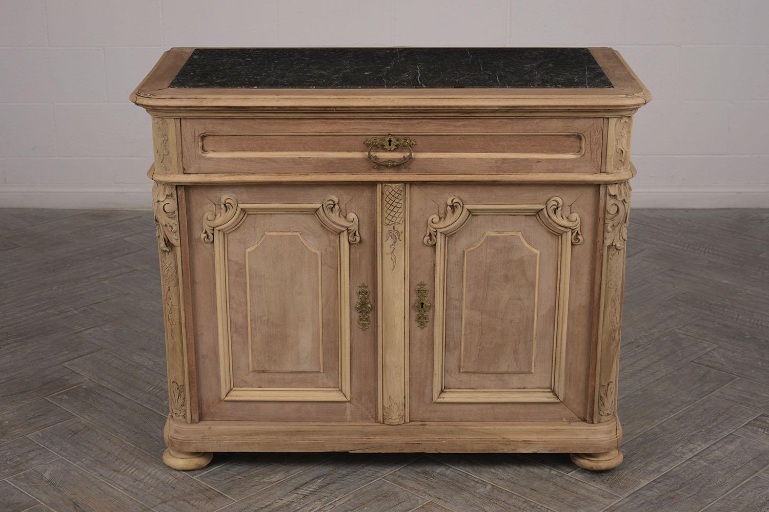 Late 19th Century Elegant Marble-Top French Renaissance Style Server or Cabinet