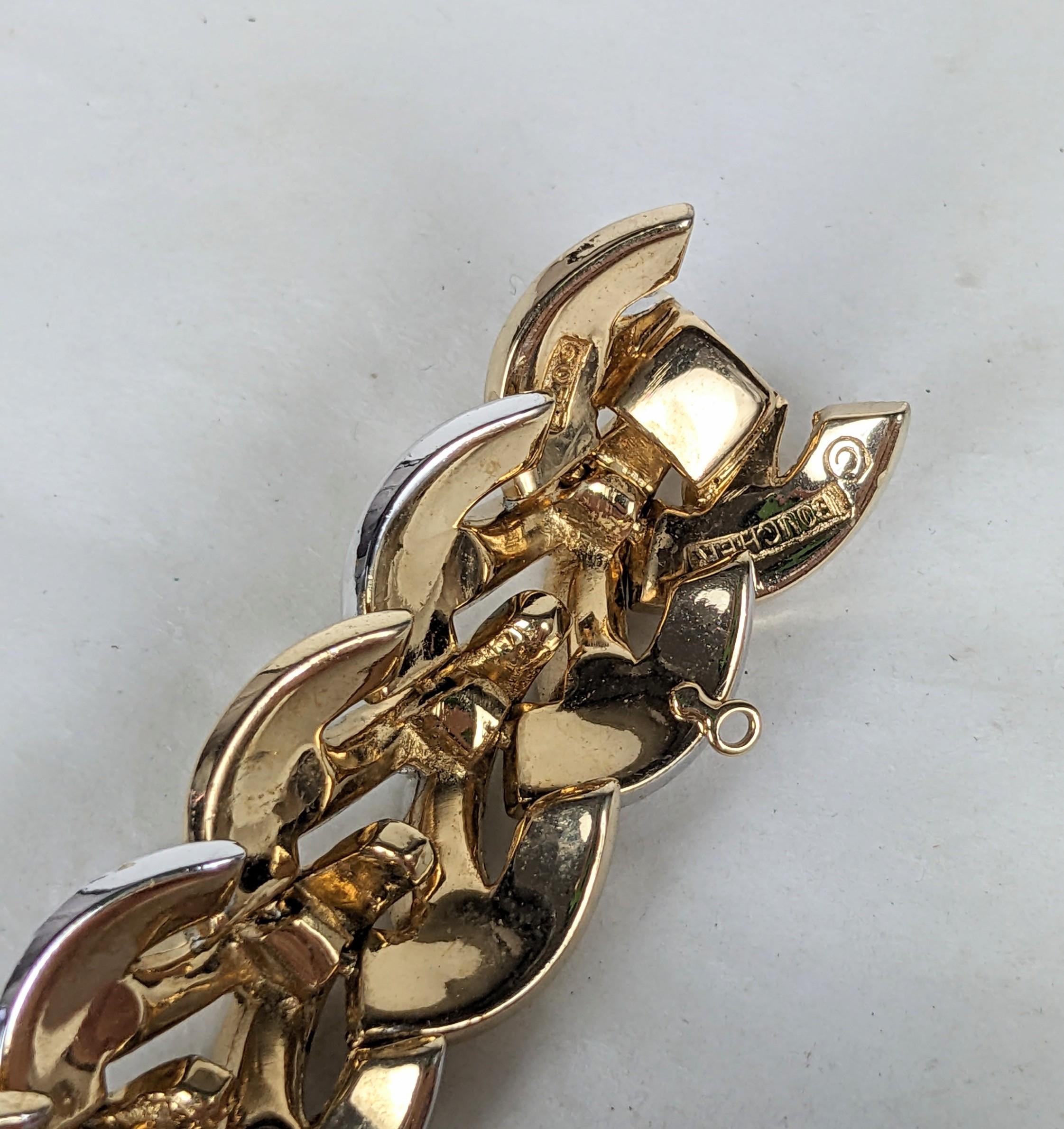 Elegant Marcel Boucher Gilt and Pave Link Bracelet For Sale 1
