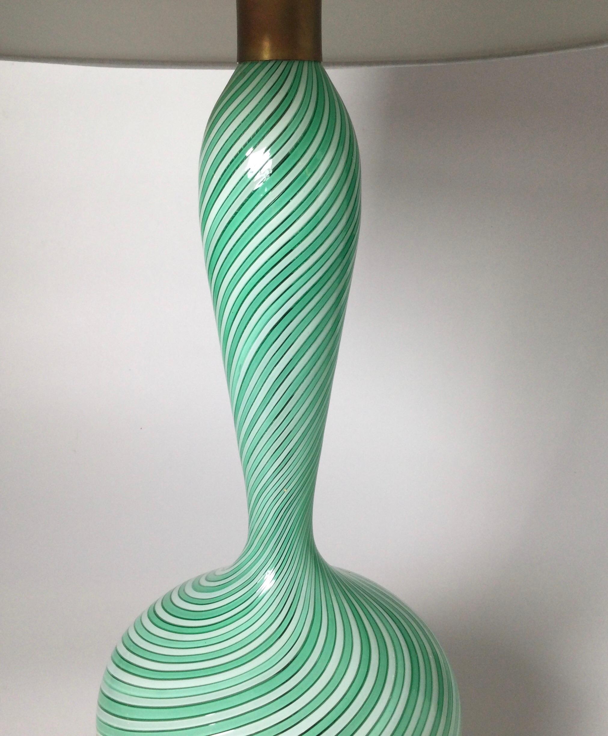 Mid-20th Century Elegant Mid 20th Century Italian Murano Glass Lamp For Sale
