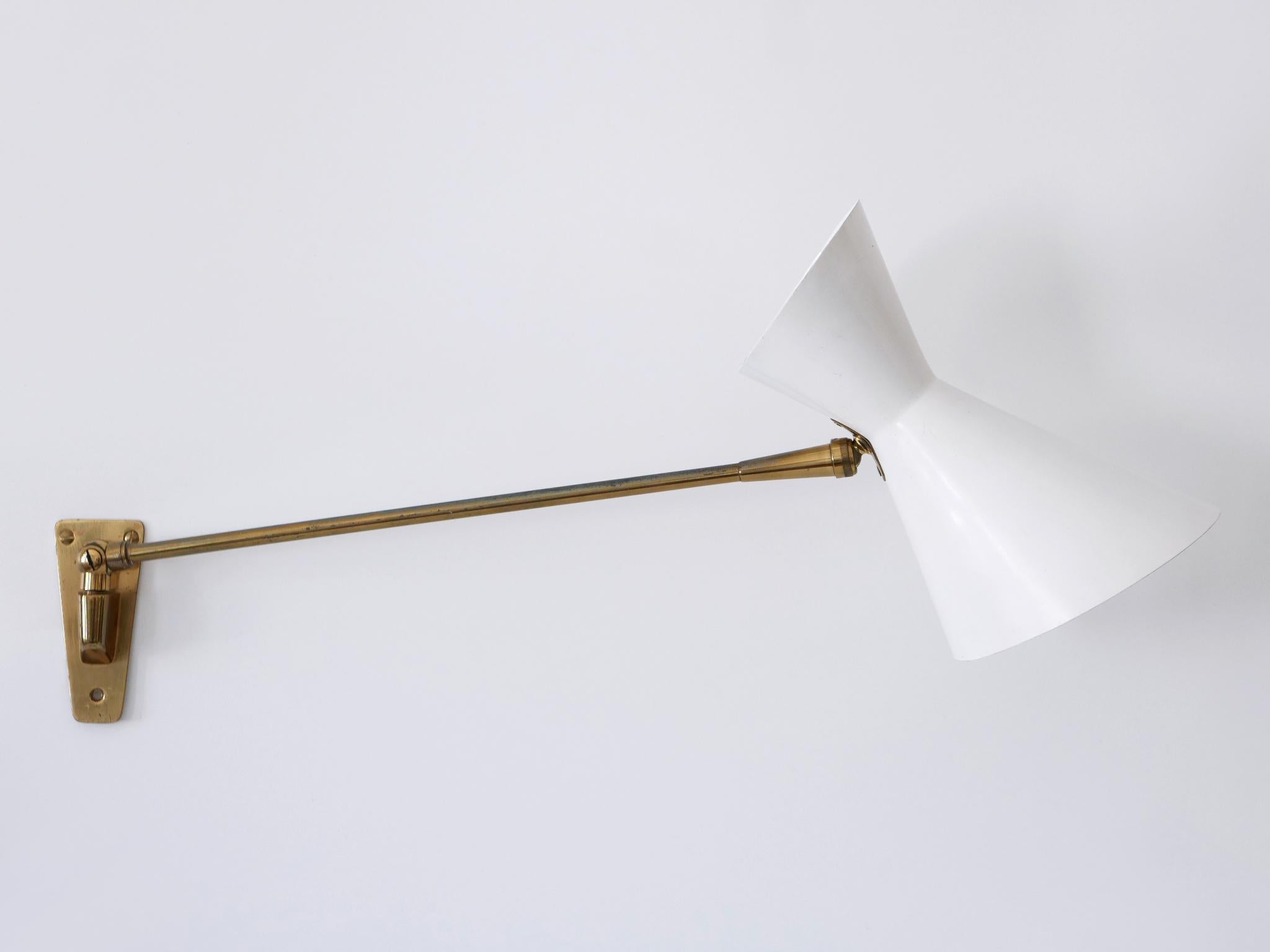Elegant Mid Century Articulated Diabolo Wall Lamp by Belmag Switzerland 1950s For Sale 4