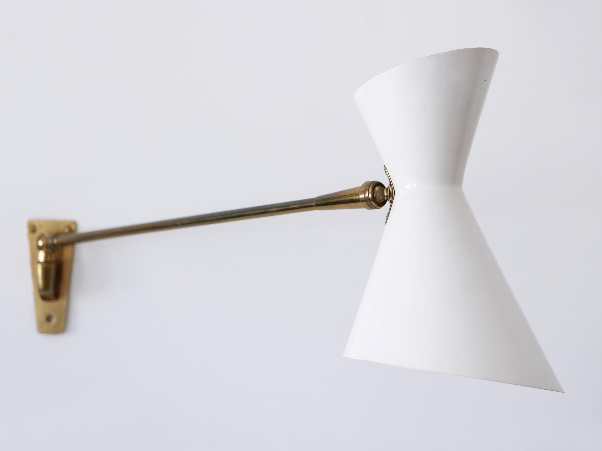 Elegant Mid Century Articulated Diabolo Wall Lamp by Belmag Switzerland 1950s For Sale 5