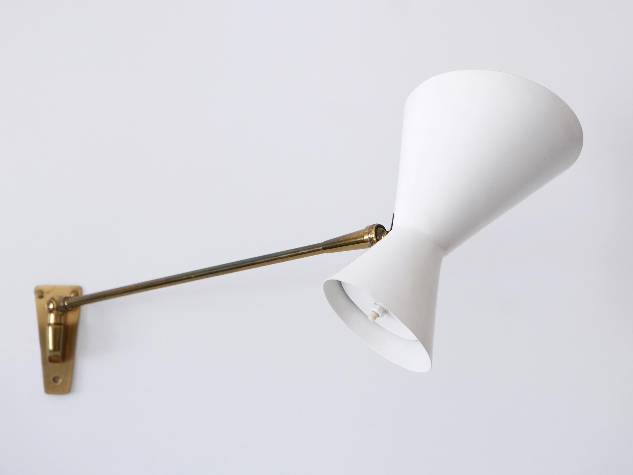 Elegant Mid Century Articulated Diabolo Wall Lamp by Belmag Switzerland 1950s For Sale 6