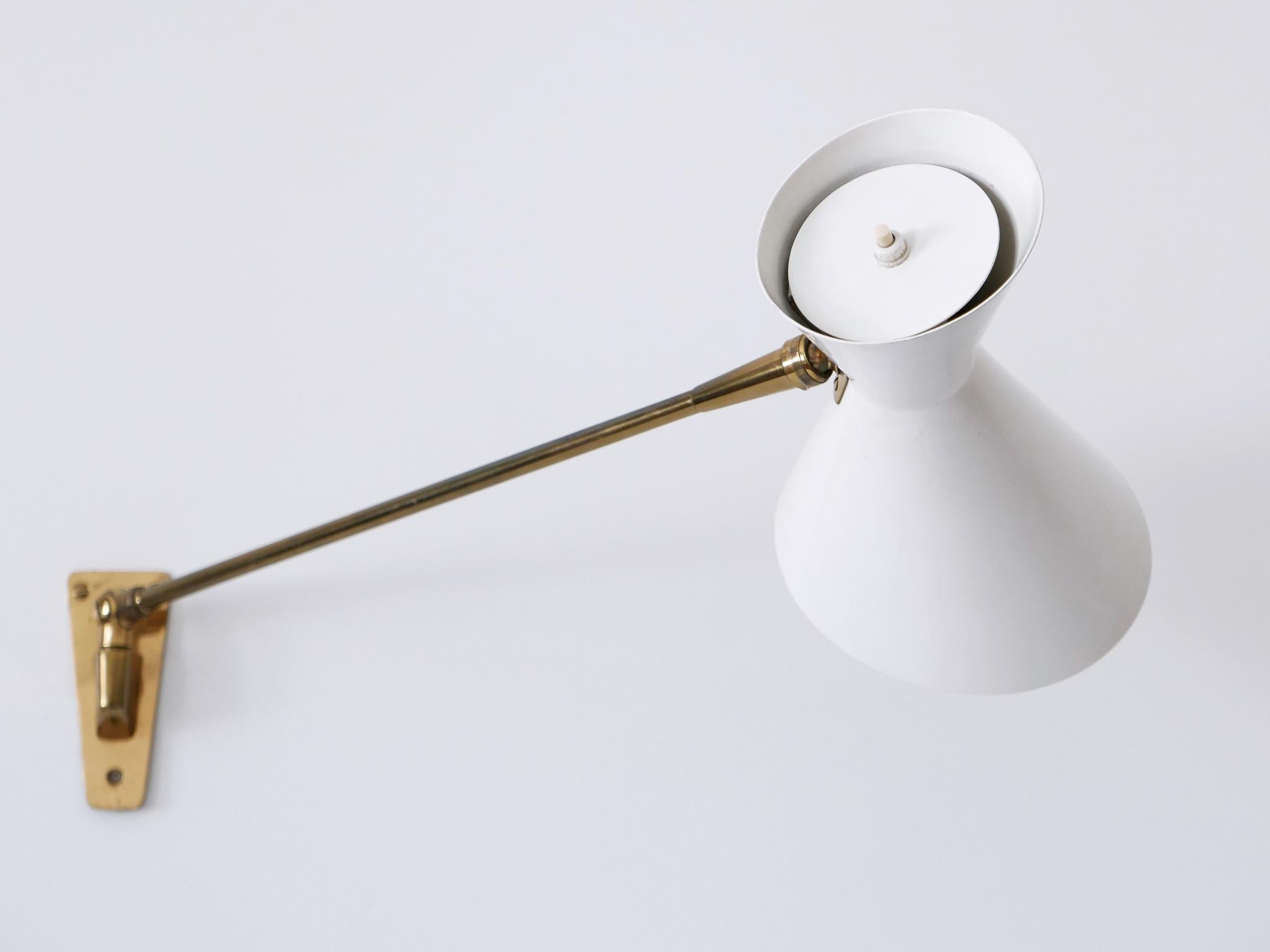 Elegant Mid Century Articulated Diabolo Wall Lamp by Belmag Switzerland 1950s For Sale 10
