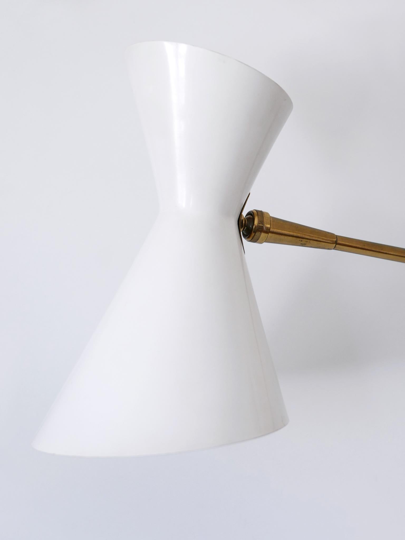 Elegant Mid Century Articulated Diabolo Wall Lamp by Belmag Switzerland 1950s For Sale 2
