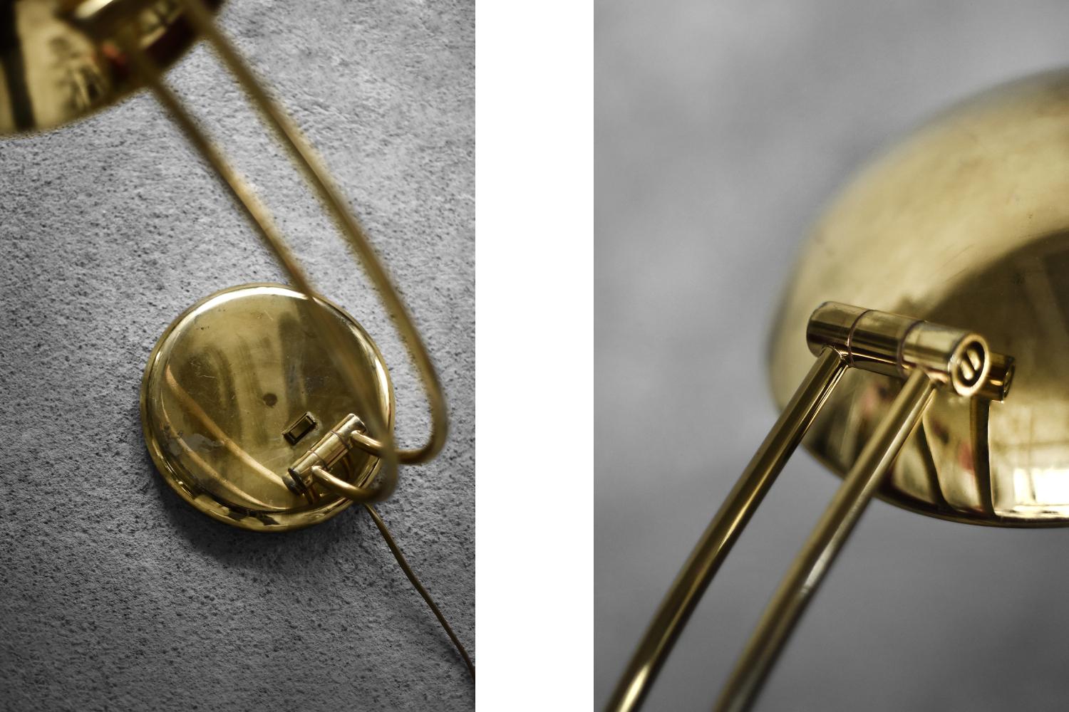 Elegant Mid-Century Belgian Modern Gold Brass Desk Lamp from Massive, 1970s For Sale 1