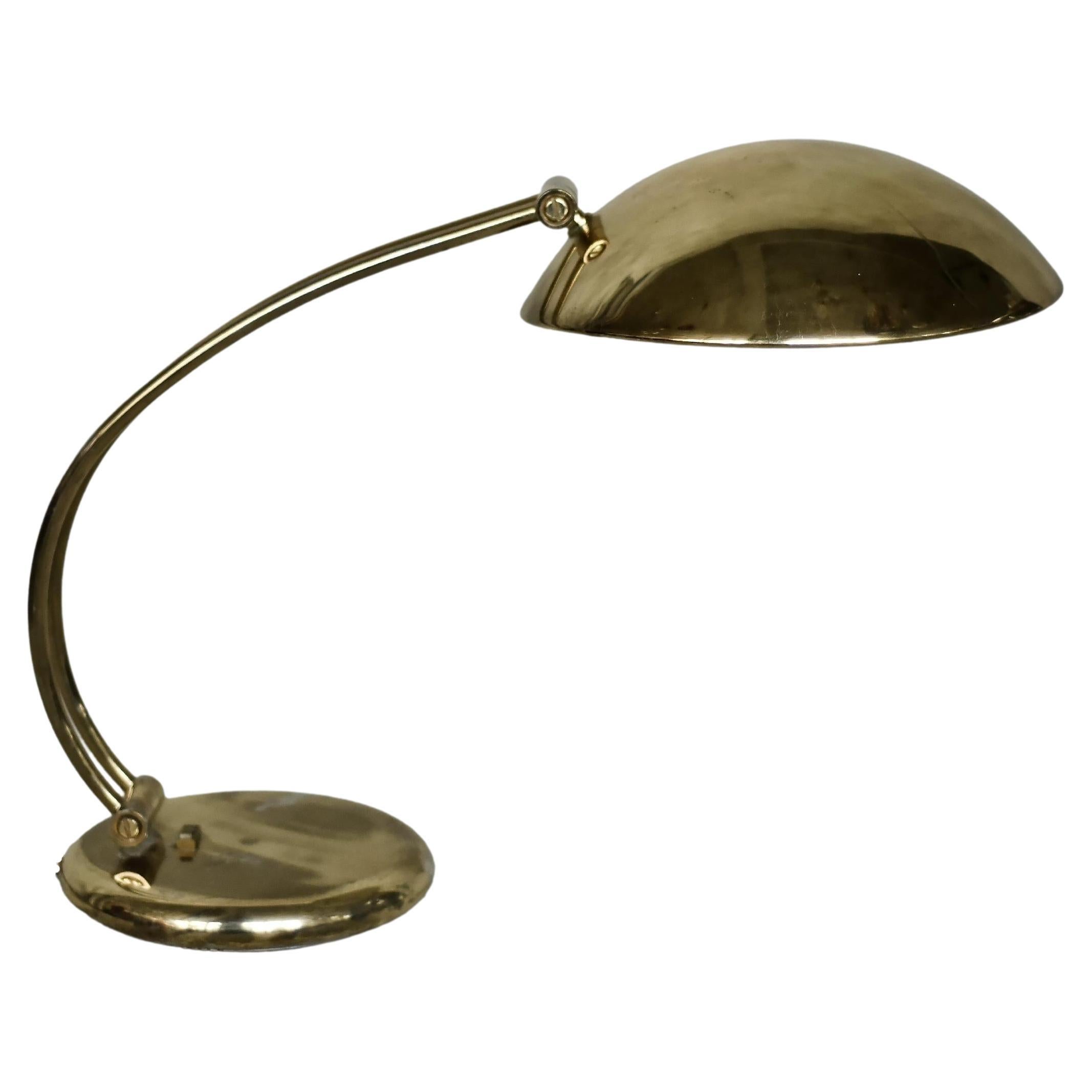 Elegant Mid-Century Belgian Modern Gold Brass Desk Lamp from Massive, 1970s For Sale