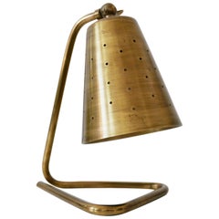 Elegant Midcentury Brass Side Table Lamp by Hans Bergström, Sweden, 1950s