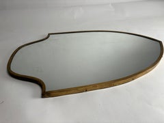 Elegant Mid-Century Brass wall mirror, Gio Ponti Style, Italy