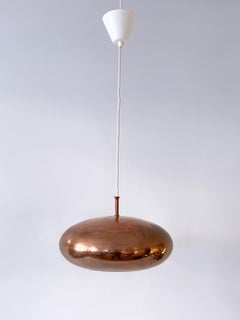 Elegante lámpara colgante de cobre de mediados de siglo de Falkenbergs Belysning Suecia Años 60