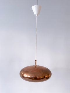 Elegant Mid Century Copper Pendant Lamp by Falkenbergs Belysning Sweden 1960s