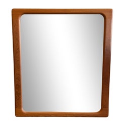 Miroir mural élégant en bois de teck, danois, moderne du milieu du siècle dernier