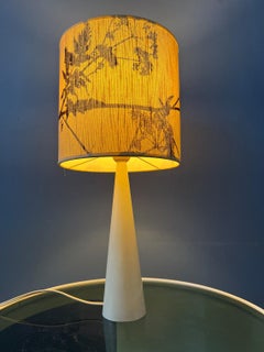 Elegant Mid Century Desk Lamp With Beautifully Patterned Shade, 1970s