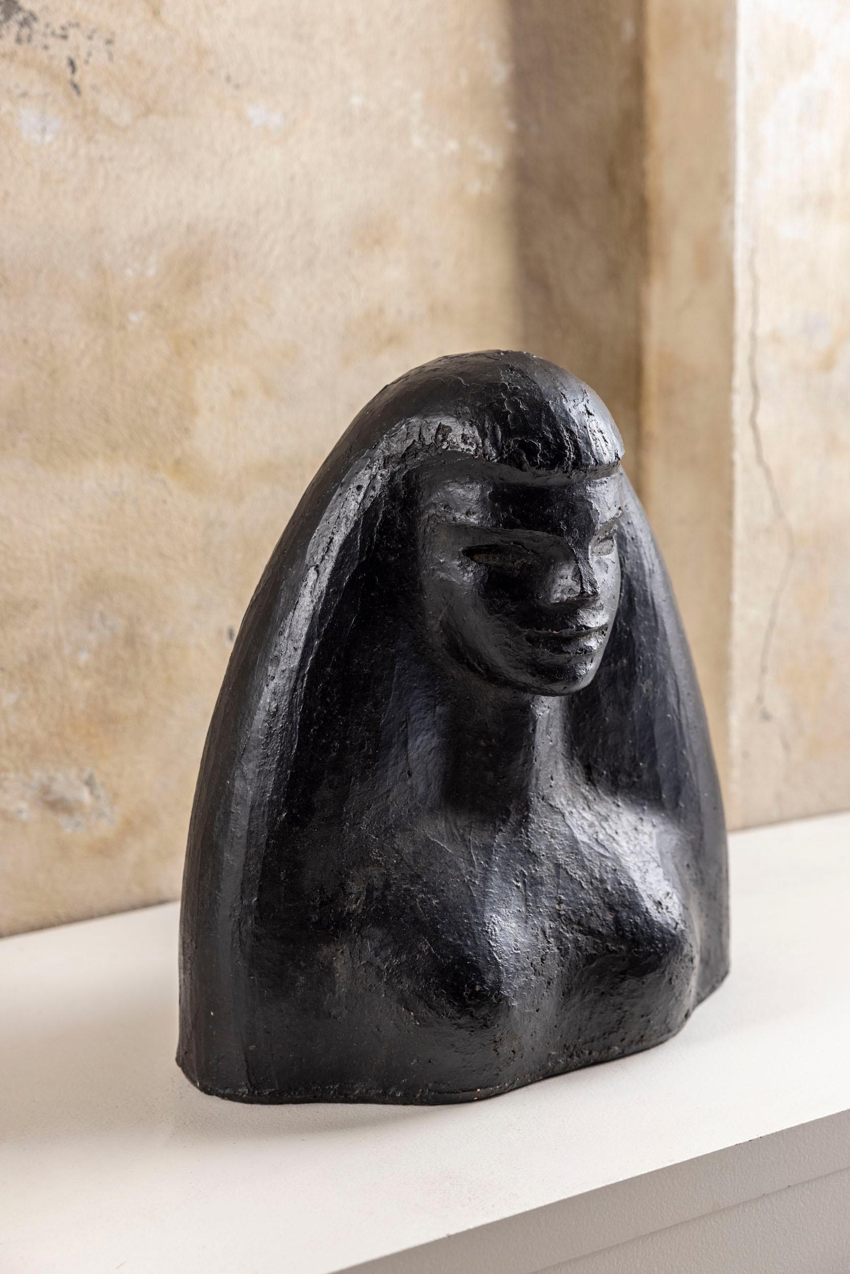 Elegante weibliche Büste aus der Jahrhundertmitte von Henri Grailhe , Frankreich 1950er Jahre (Moderne der Mitte des Jahrhunderts) im Angebot