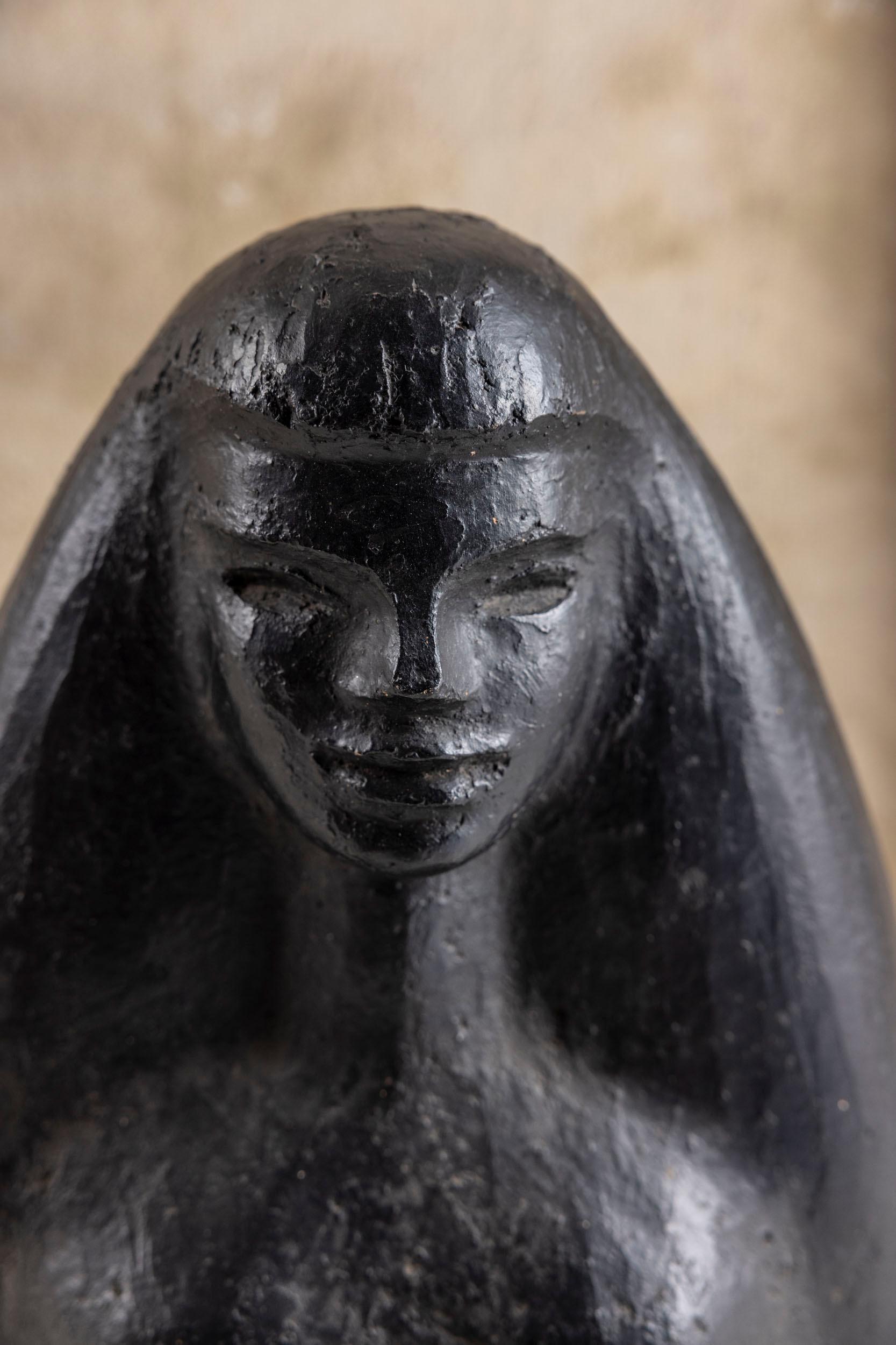 Elegante weibliche Büste aus der Jahrhundertmitte von Henri Grailhe , Frankreich 1950er Jahre (Französisch) im Angebot