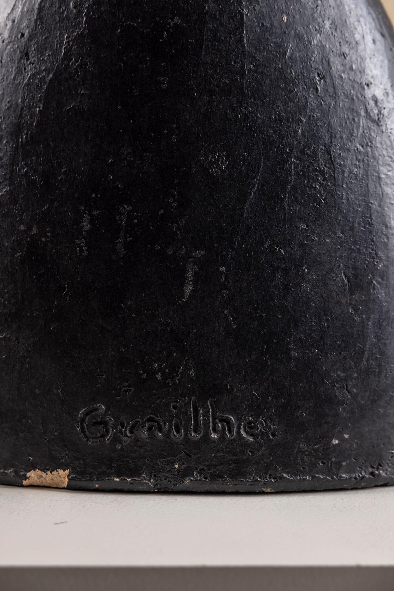 Elegante weibliche Büste aus der Jahrhundertmitte von Henri Grailhe , Frankreich 1950er Jahre (Mitte des 20. Jahrhunderts) im Angebot