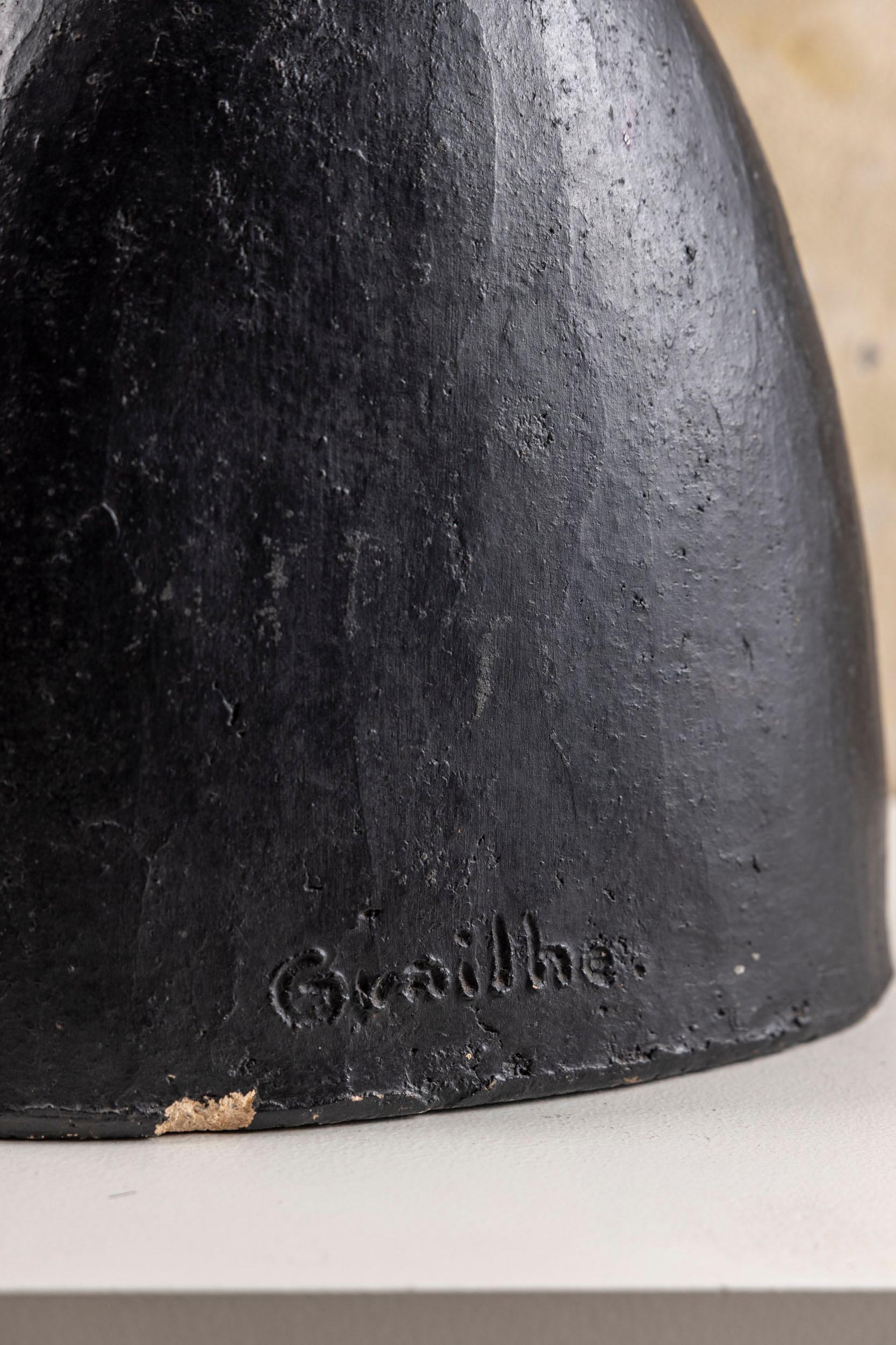 Elegante weibliche Büste aus der Jahrhundertmitte von Henri Grailhe , Frankreich 1950er Jahre (Ton) im Angebot