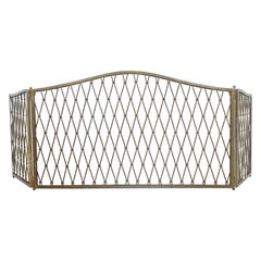 Elegant Mid-Century Italian Brass Fire Screen In Diamond Lattice Design