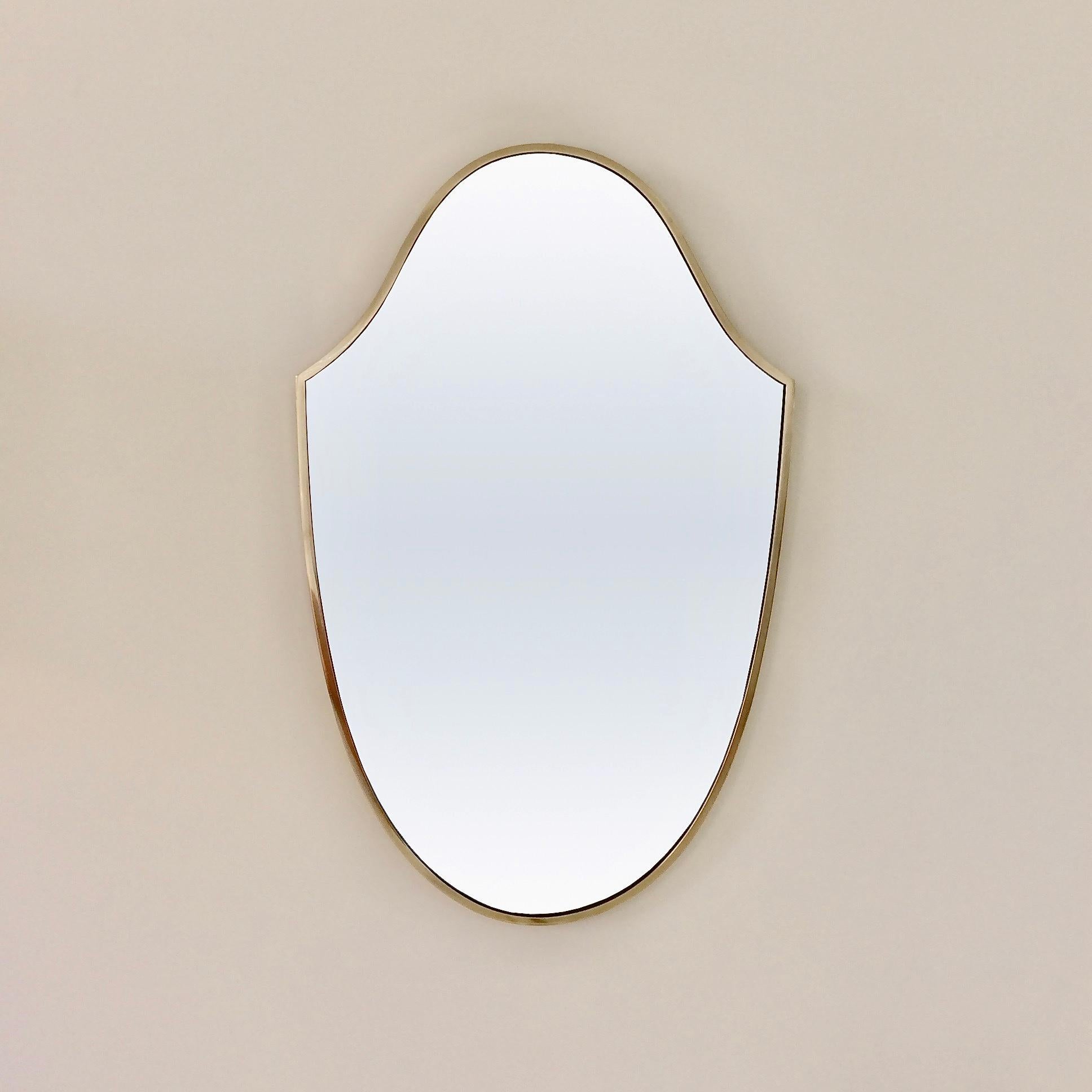 Elegant Mid-Century Italian Brass Mirror, 1950s 2