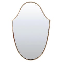 Elegant Mid-Century Italian Brass Mirror, 1950s