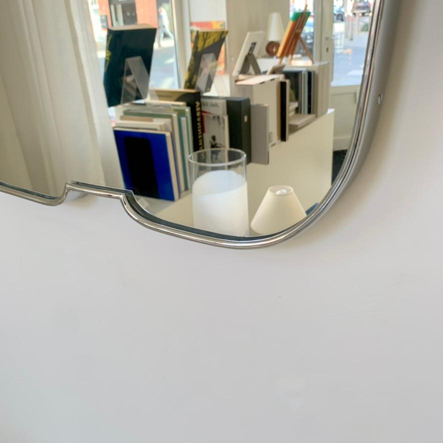 Elegance Miroir italien du milieu du siècle à cadre chromé, années 1950 en vente 6