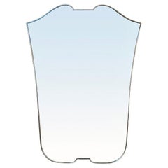 Elegance Miroir italien du milieu du siècle à cadre chromé, années 1950