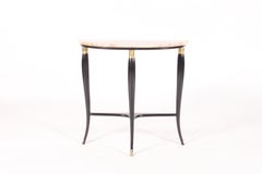 Elegant Mid Century Italian Console Table With Marble Top In the Buffa Style