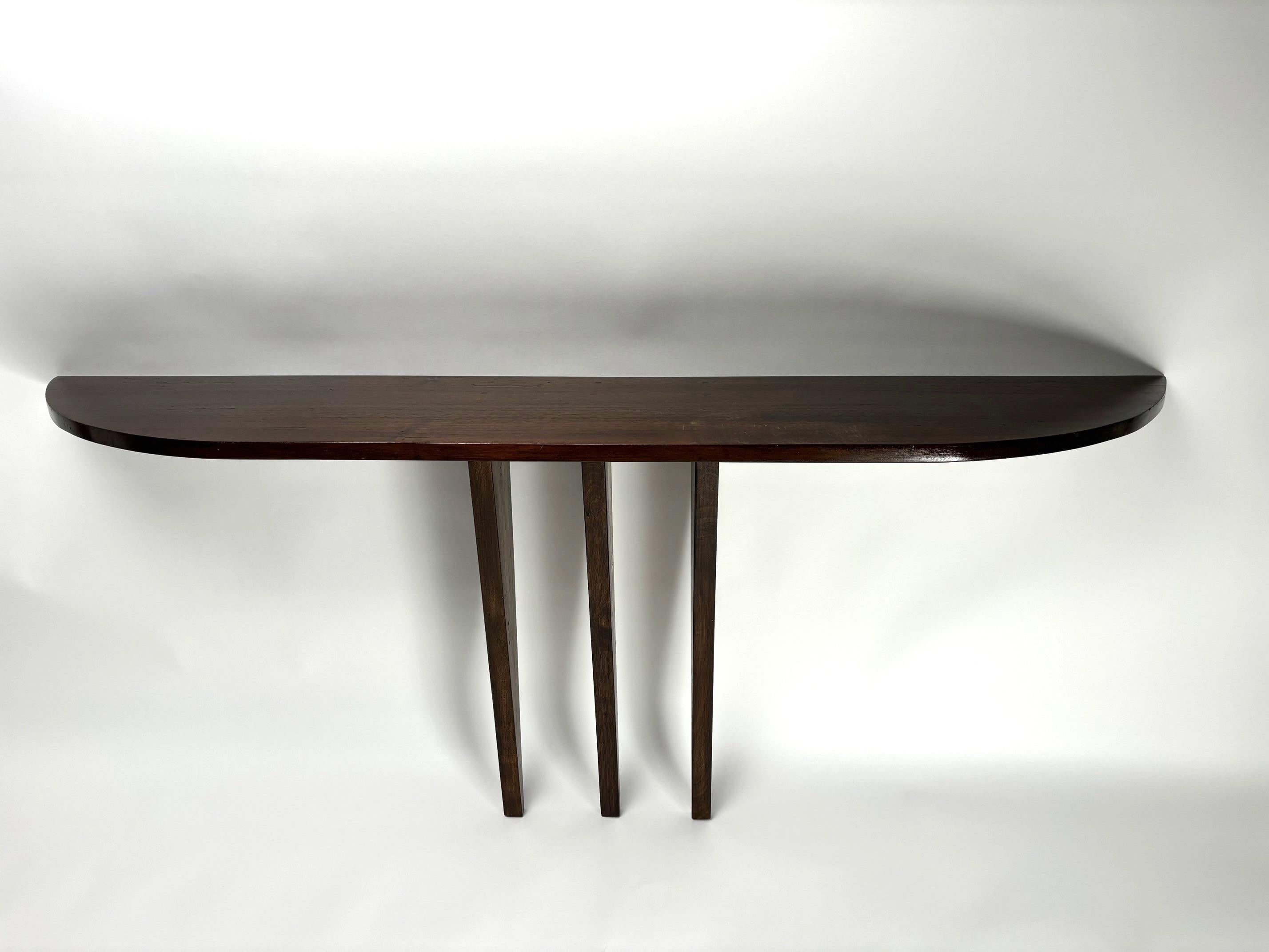 Mid-Century Modern Elegant Mid-Century Italian Wooden Wall Mounted Console Table, Ulrich Style, 195 For Sale