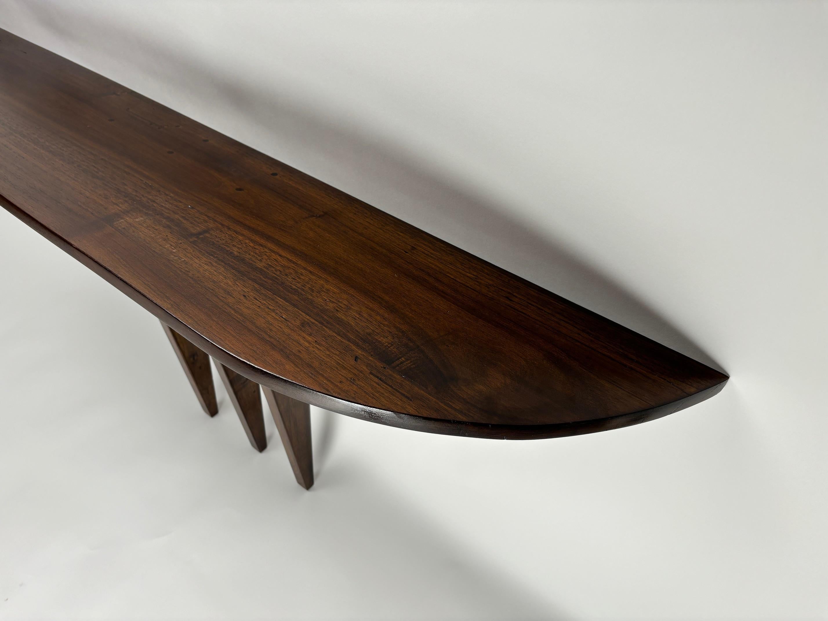 Mid-20th Century Elegant Mid-Century Italian Wooden Wall Mounted Console Table, Ulrich Style, 195 For Sale