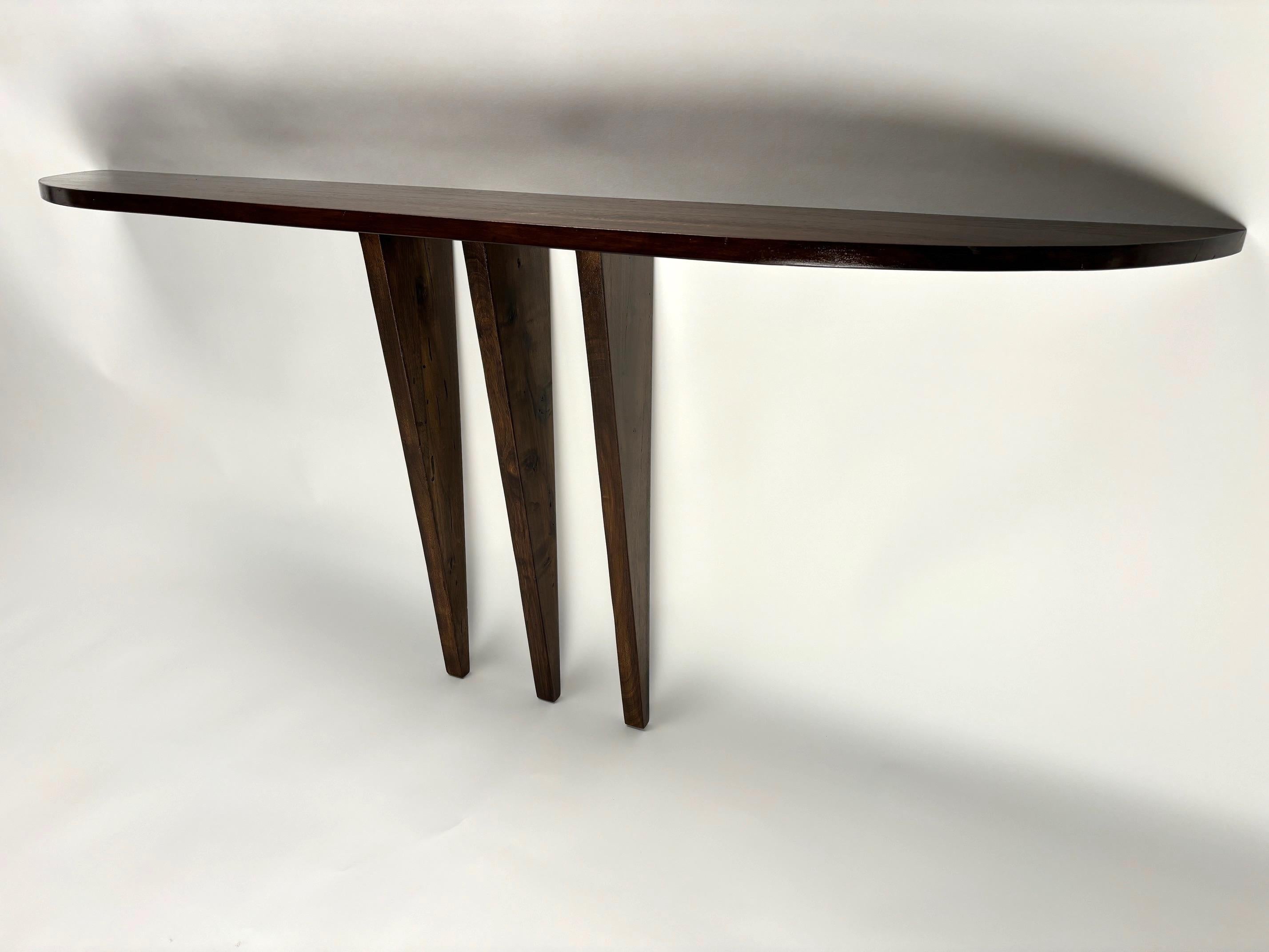 Elegant Mid-Century Italian Wooden Wall Mounted Console Table, Ulrich Style, 195 For Sale 1