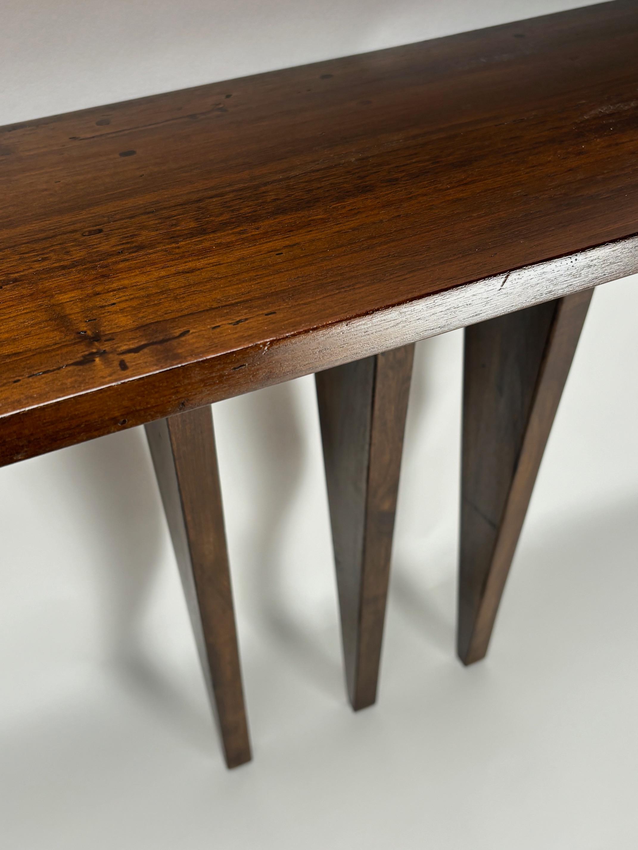 Elegant Mid-Century Italian Wooden Wall Mounted Console Table, Ulrich Style, 195 For Sale 2