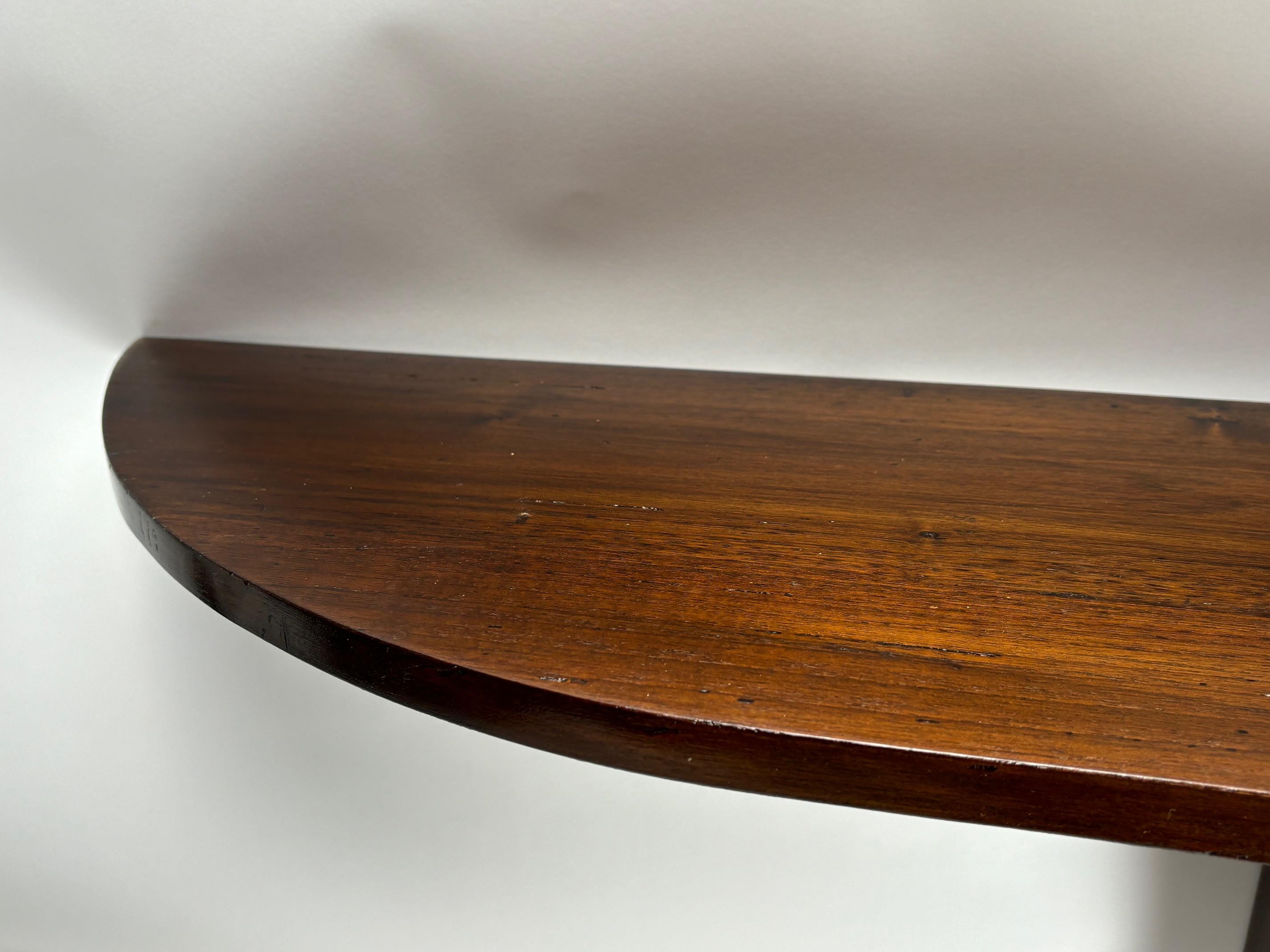 Elegant Mid-Century Italian Wooden Wall Mounted Console Table, Ulrich Style, 195 For Sale 3
