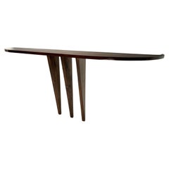 Elegant Mid-Century Italian Wooden Wall Mounted Console Table, Ulrich Style, 195