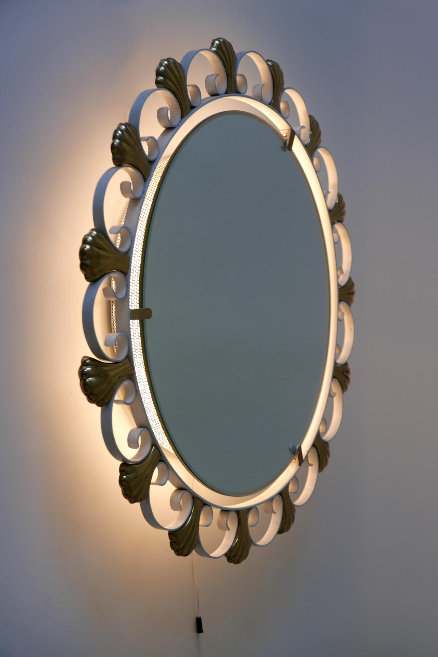 Elegant Mid-Century Modern Backlit Wall Mirror by Hillebrand, 1960s, Germany For Sale 7